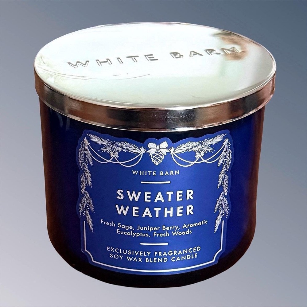 Bath & Body White Barn Sweater Weather 3-Wick Candle 14.5oz Soy Wax Blend